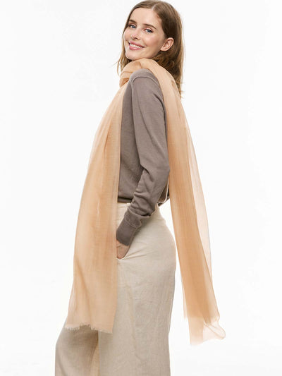 Featherlight Sand Cashmere Scarf