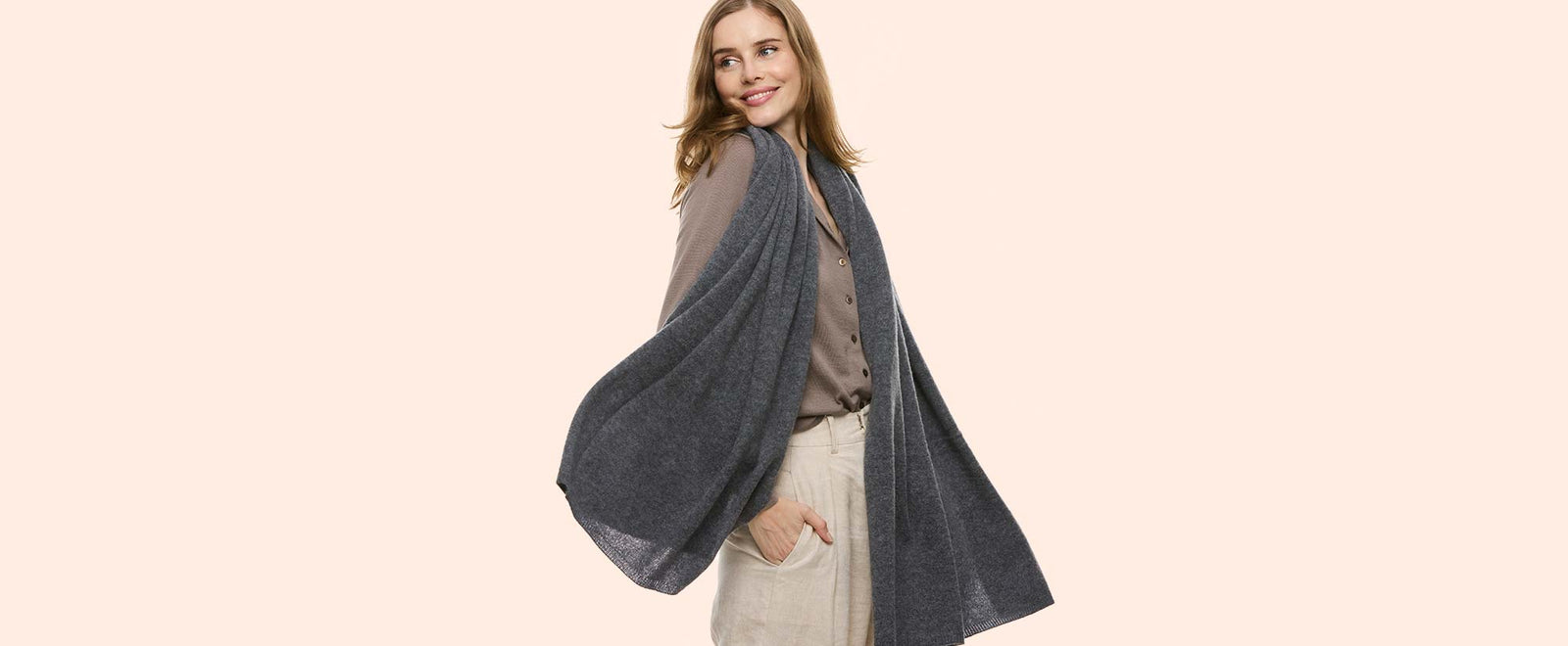 Womens Knit Cashmere Wrap