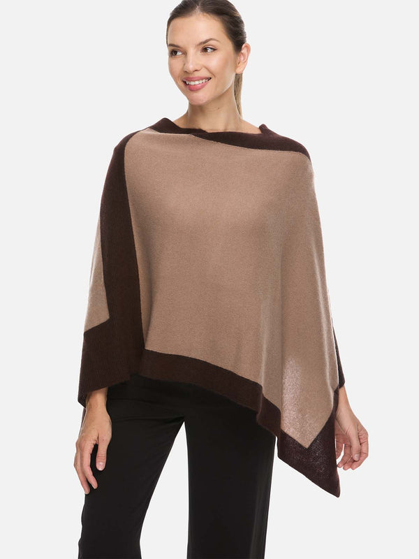 100% Cashmere Poncho | Camel Cashmere Poncho | Ovcio