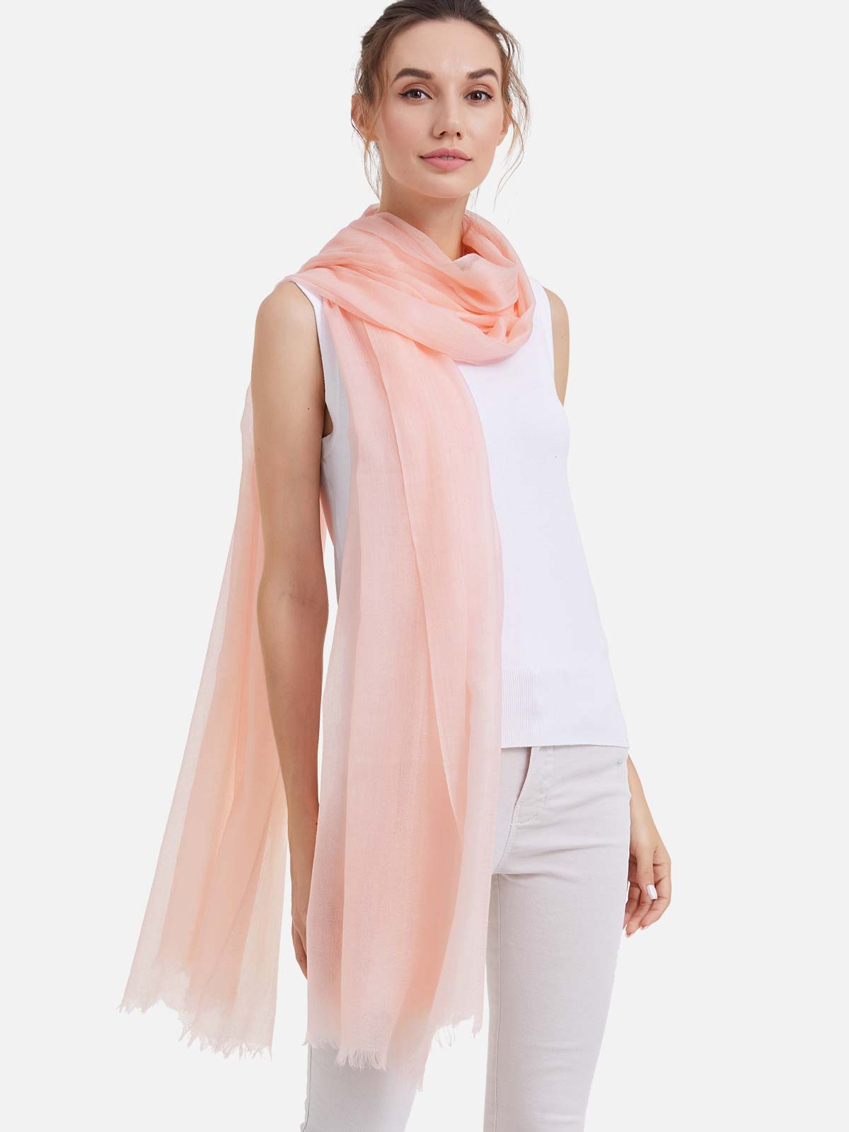 Featherlight Pink Cashmere Scarf