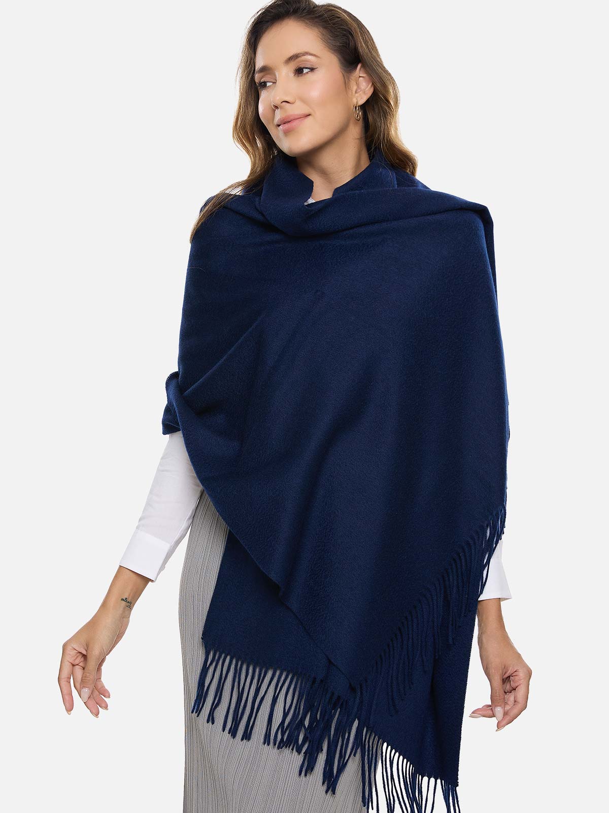 100% Cashmere Wrap Navy Blue Cashmere Wrap Ovcio