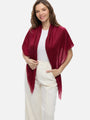 Square - Featherlight Solid Cashmere Scarf - Wine Red