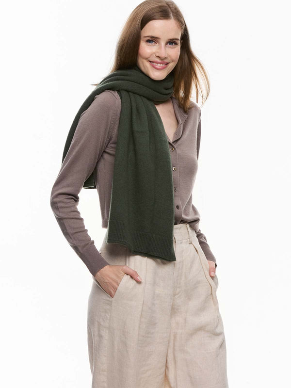 100% Cashmere Wrap| Olive Green Wearable Cashmere Wrap | Ovcio