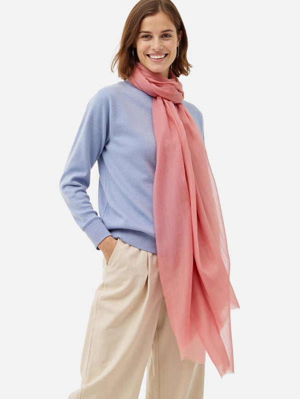 100% Cashmere Scarf | Featherlight Rose | Ovcio