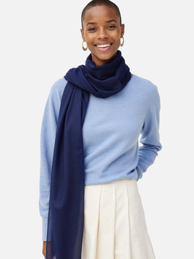 100% Cashmere Scarf | Featherlight Navy Blue | Ovcio 100% Cashmere Scarf | Featherlight Navy Blue | Ovcio