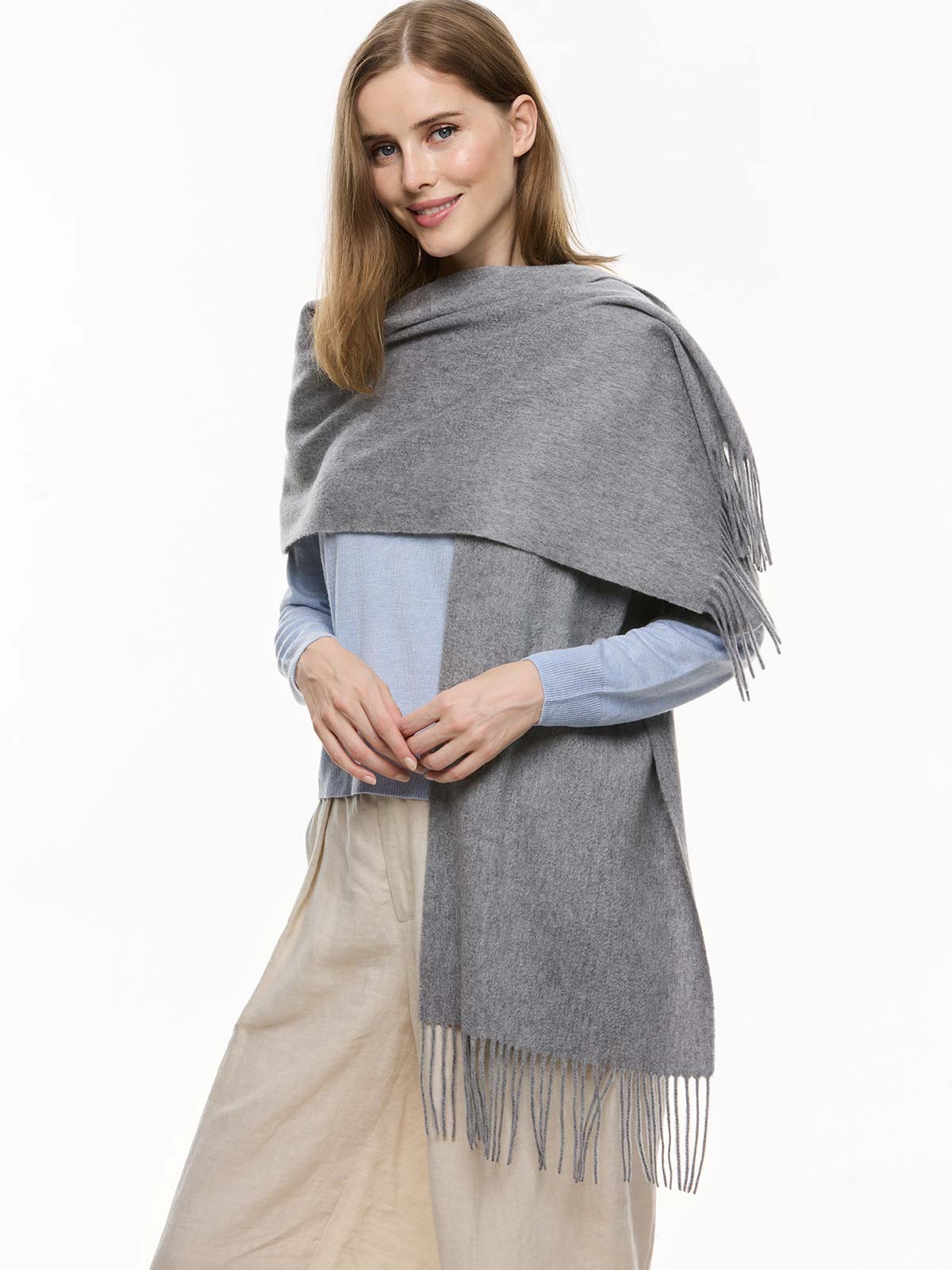 grey dress scarf SILK BIAS SCARF MAXI DRESS
