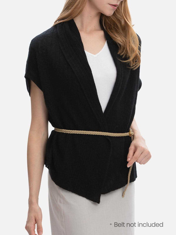 100% Cashmere Vest | Black Effortless Vest | Ovcio
