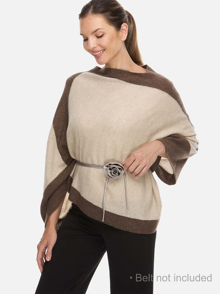 100% Cashmere Poncho Beige Cashmere Poncho Ovcio - Main Image