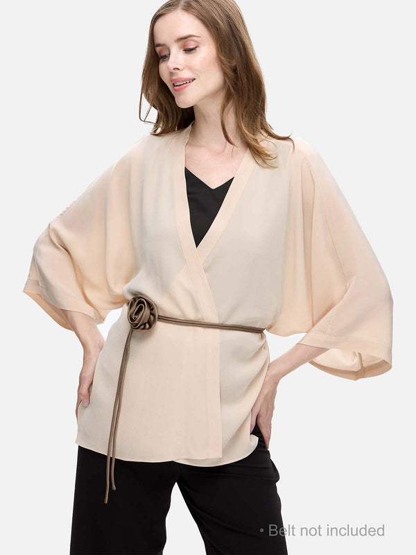 Silk Cardigan | Cream | Ovcio