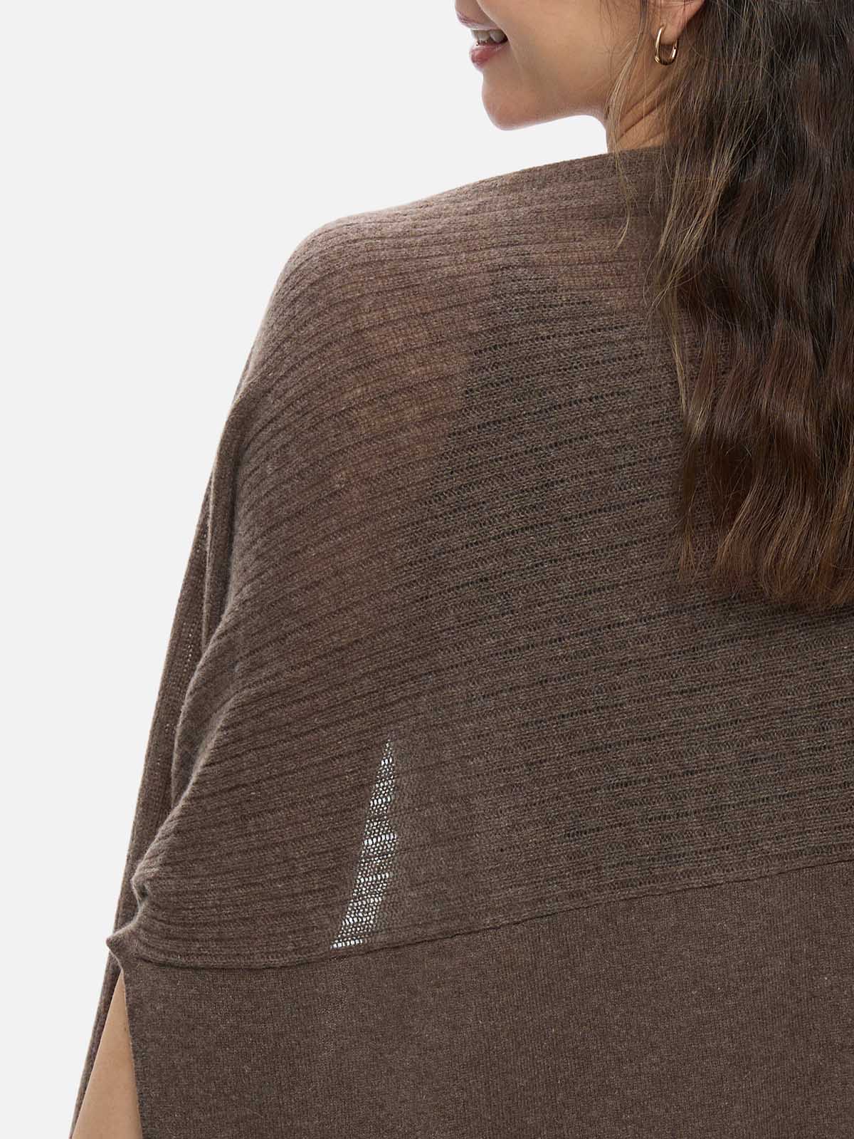Brown textured cashmere vest 