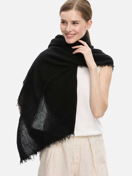 100% Cashmere Scarf | Black CloudPuff Cashmere Scarf | Ovcio
