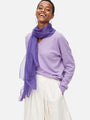 Featherlight Royal Purple Cashmere Scarf