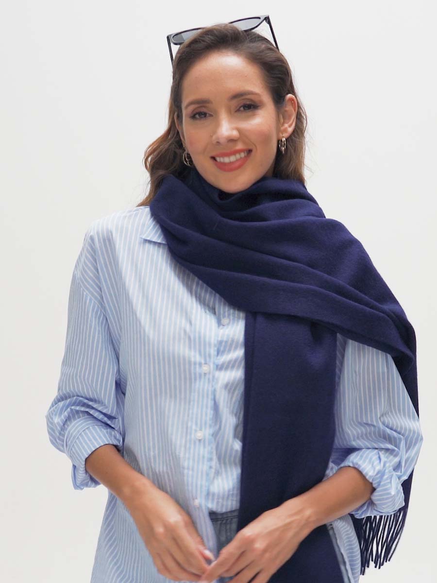100% Cashmere Wrap | Navy Blue Cashmere Wrap | Ovcio