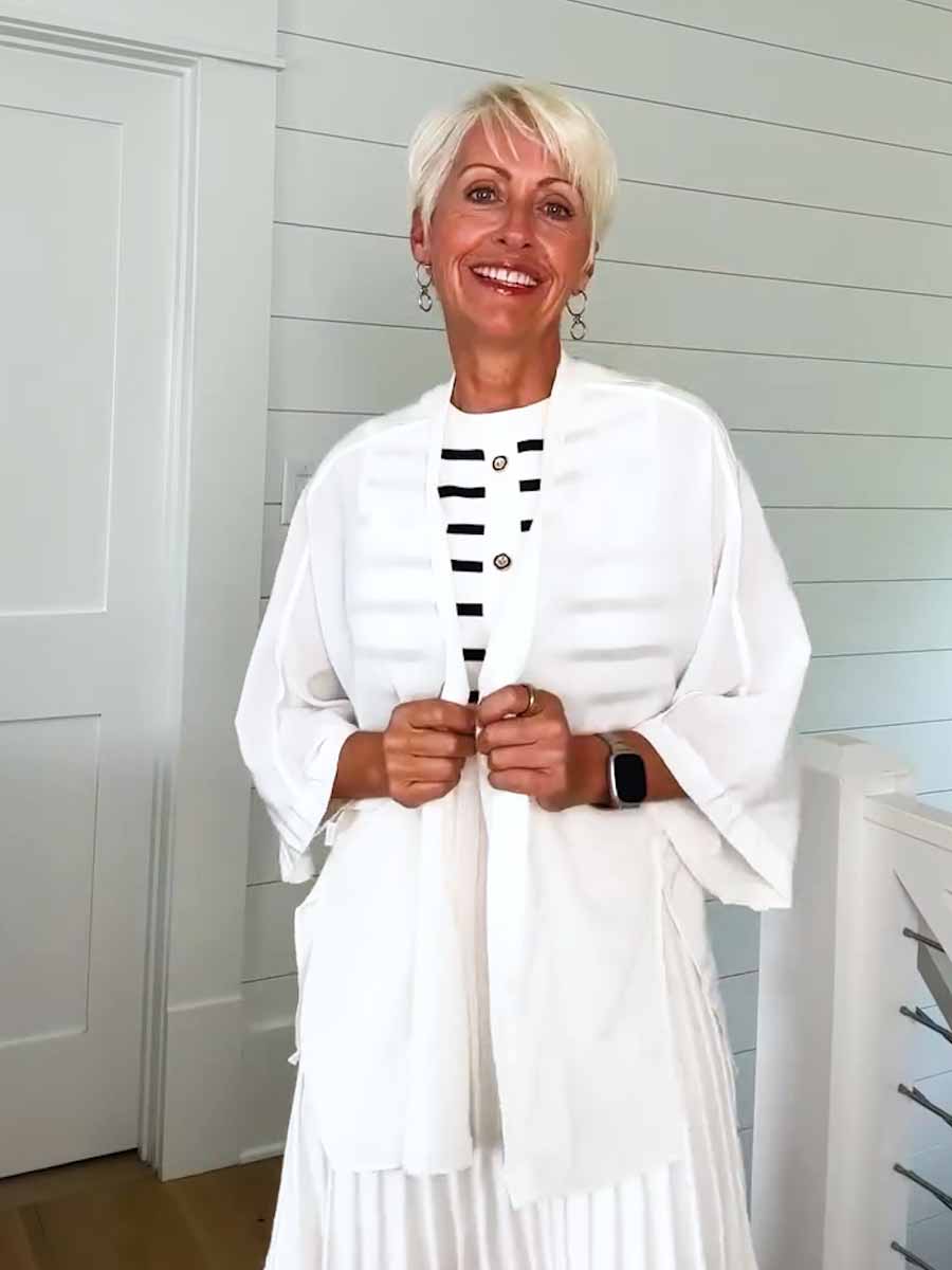 Silk Cardigan | White | Ovcio
