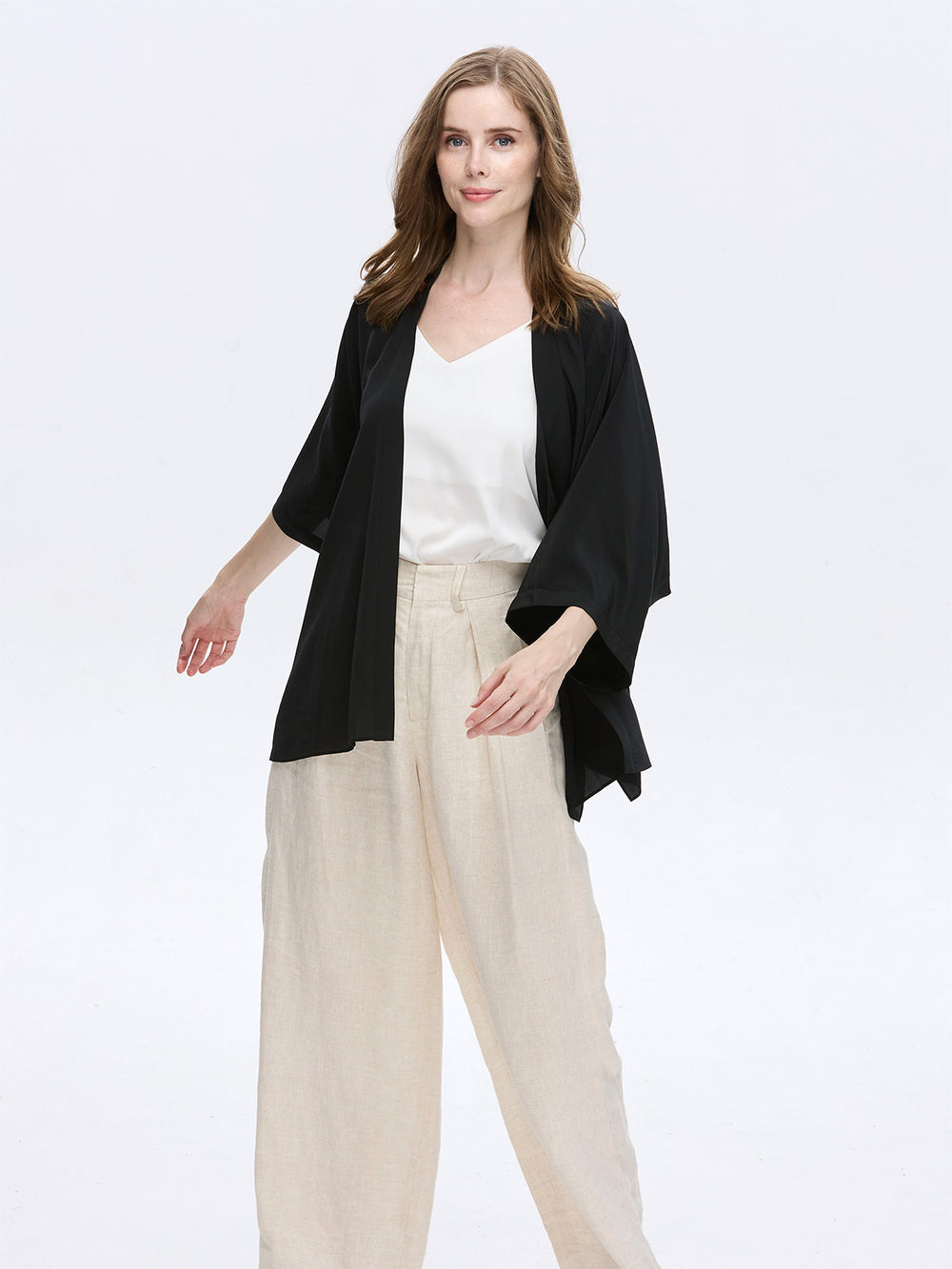 Silk Cardigan | Black | Ovcio
