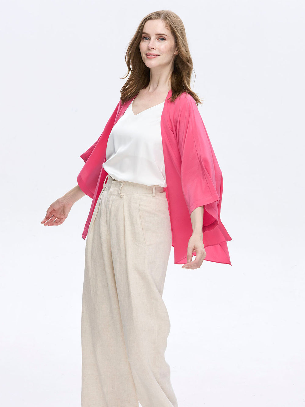 Silk Cardigan | Fuchsia | Ovcio