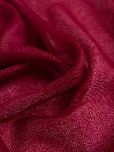 close-up of the wine red cashmere scarf