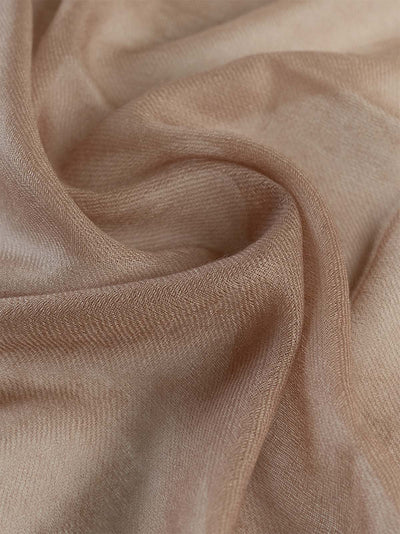 A close-up of the camel Featherlight Square Cashmere Scarf.