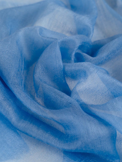 Close-up of blue fabric with soft texture