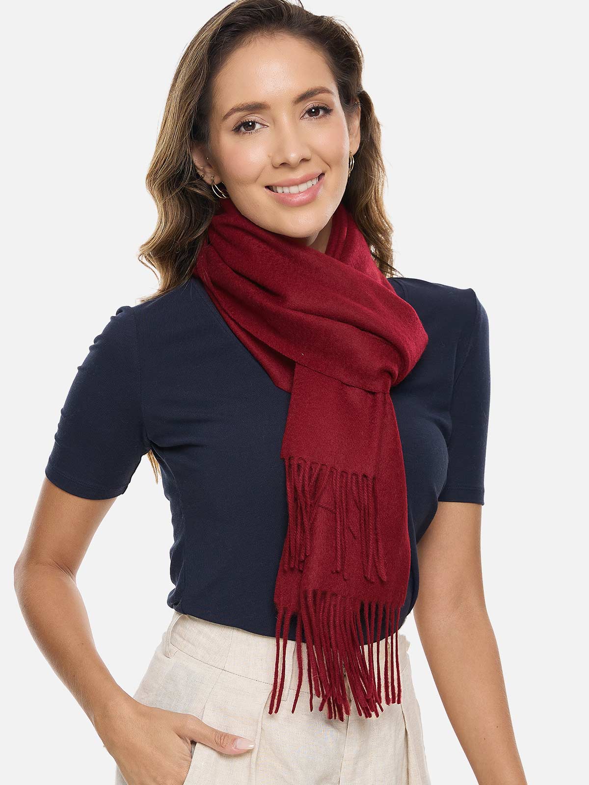 Wine Red Cashmere Scarf